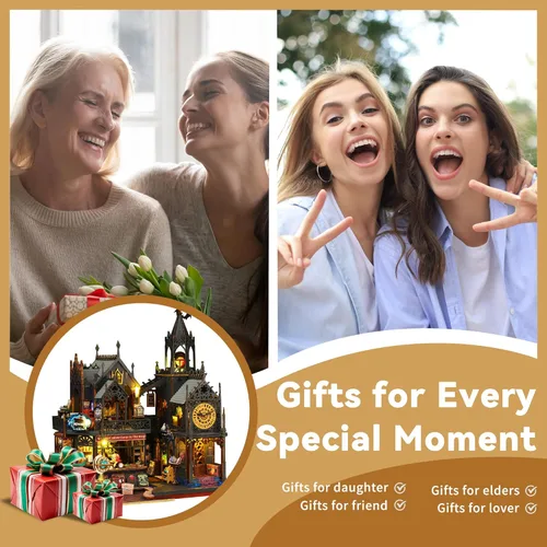 Vista 7 de Flever - Kit de casa de muñecas en miniatura DIY, habitación creativa con muebles para regalo artístico romántico (Holo Magic City II)