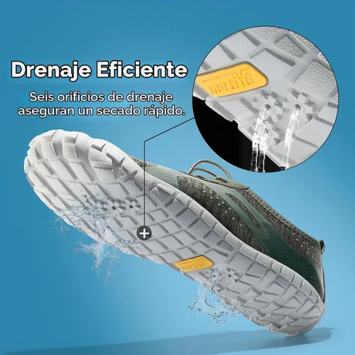 Vista 4 de NORTIV 8 Zapatos de agua para hombre Verde militar