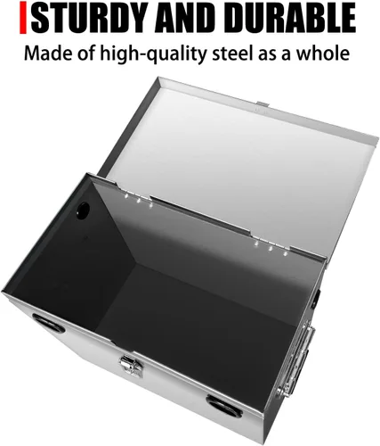 Vista 3 de Caja de batería Peastorm para remolque, RV, marina - Kit de reubicación de batería de acero inoxidable impermeable de 12V para barco, motor