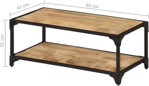 Vista 2 de Coffee Table mesa de Centro para salaCoffee Table 35.4"x17.7"x13.8" Solid Rough Mango WoodSuitable for bedrooms, Living Rooms, and Dining Rooms