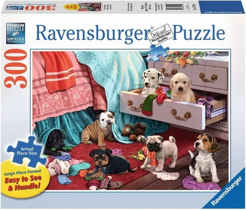 Ravensburger Mischief Makers Large Format 300 Piece Jigsaw Puzzle | Premium Quality | Unique Piece Shape | Fun Group Activity | Perfect for Adults