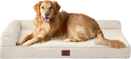 Vista 62 de EHEYCIGA Cama ortopédica para perros de tamaño mediano, cama de espuma viscoelástica para perros con funda extraíble lavable, sofá impermeable