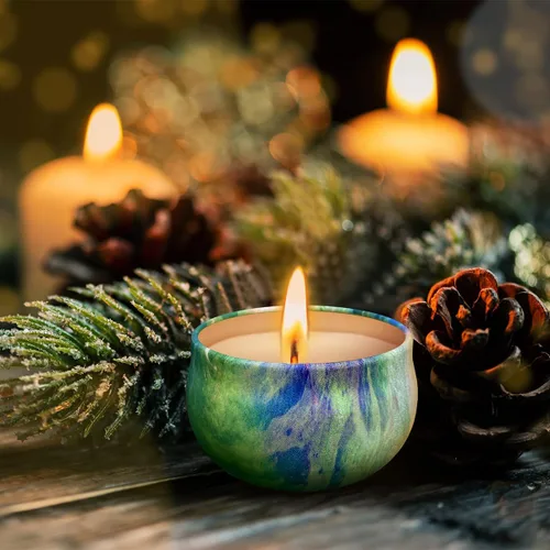 Vista 8 de Velas de aromaterapia para 9 unidades, velas aromáticas en frasco, regalos para mujeres, juego de velas perfumadas para el hogar, para San Valentín