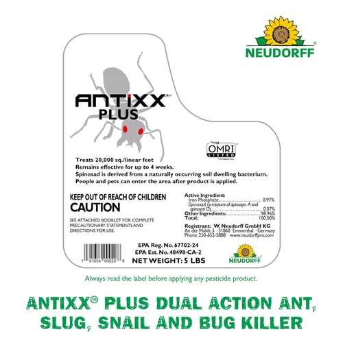 Vista 7 de Neudorff Antixx Plus - Gránulos de control de hormigas e insectos para hormigas, grillos, gusanos cortadores, tijeras, chinches, babosas, caracoles
