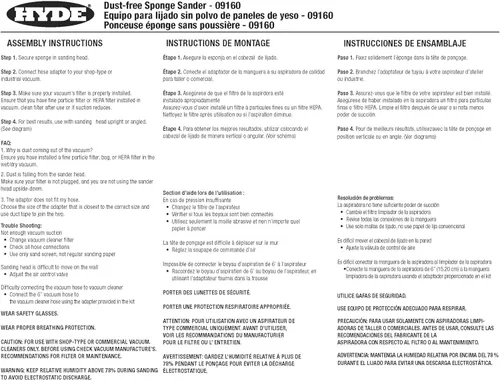 Vista 7 de HYDE Lijadora de esponja 9160 sin polvo, 1 paquete (paquete), color negro