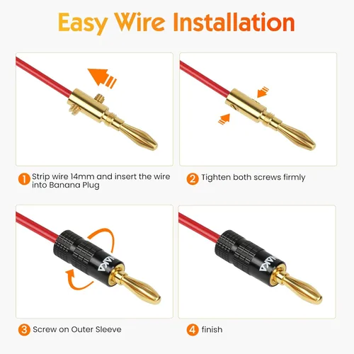 Vista 6 de Enchufes tipo banana con tornillos de doble ajuste, carcasa de aluminio negro y rojo, 6 pares
