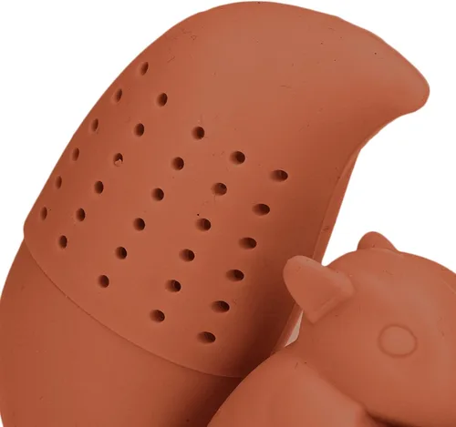 Vista 7 de Colador de té de silicona con forma de ardilla, infusor de té reutilizable de grado alimenticio, filtro de té de hojas sueltas (café)