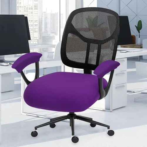 Vista 122 de Fundas elásticas resistentes al agua para sillas de computadora - Protectores lavables para respaldo giratorio y asiento para mascotas - Negro