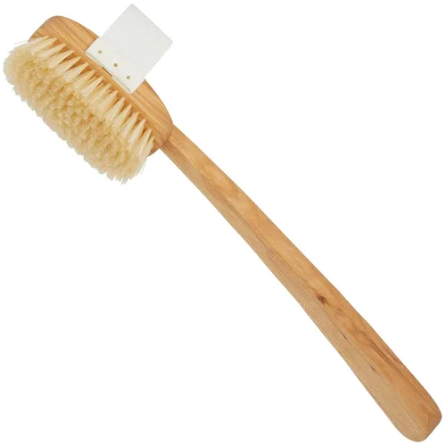 Vista 9 de Kent Cepillo de baño de ducha de mango largo de madera de haya FD5. para exfoliar y masajear la piel. 100% cerdas de jabalí. El mejor cepillo