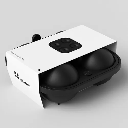 Vista 3 de Glacio Molde para hacer bolas de hielo, duradero y flexible, sin plástico, esferas grandes para bebidas perfectamente enfriadas, molde para cubitos