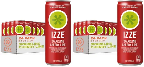 Vista 18 de IZZE - Mezcla de bebida de jugo con agua con gas, manzana, sin azúcar añadido, 8.4 onzas líquidas, 24 latas
