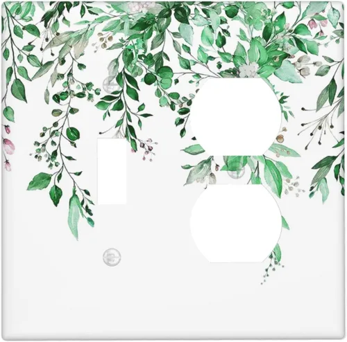 Vista 103 de Cubierta decorativa para interruptor, placa de interruptor de luz de 2 bandas, 1 placa de interruptor de luz dúplex de palanca, placas de pared GFCI