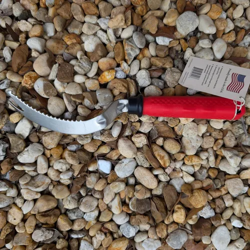 Vista 2 de Garden Works Desbrozadora angular para manos izquierdas, agarre cómodo rojo