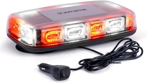 Vista 8 de Xprite - Barra de luces estroboscópicas LED de 12 pulgadas de techo mejorada con 72 LED, luz de advertencia de emergencia con base magnética