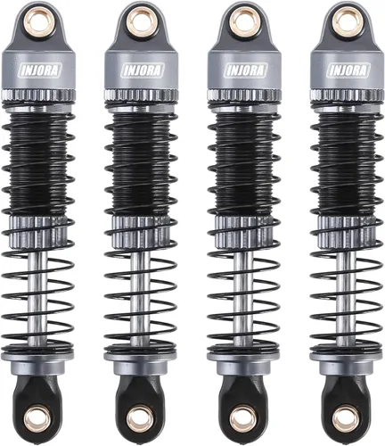 Vista 9 de INJORA Amortiguadores de 53mm 6g cada uno con aceite enroscable para TRX4M TRX4MT 1/18 RC Crawler Mejora (Negro)