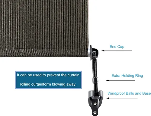 Vista 6 de Accesorios de repuesto para sombrillas, kit de salto elástico y extremo de cubierta, 3 juegos, adecuado para persianas enrollables externas Coolaroo