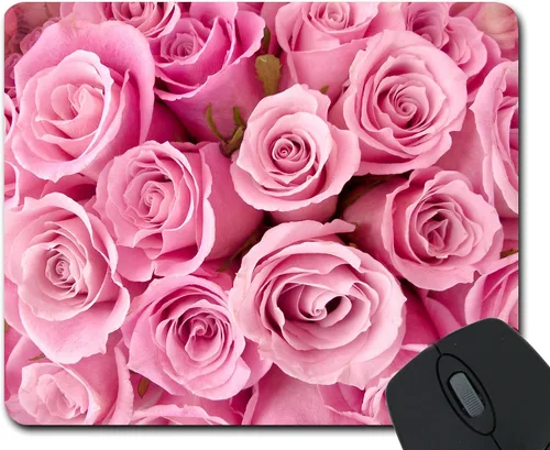 Alfombrilla de ratón de goma antideslizante rectangular rosa rosa