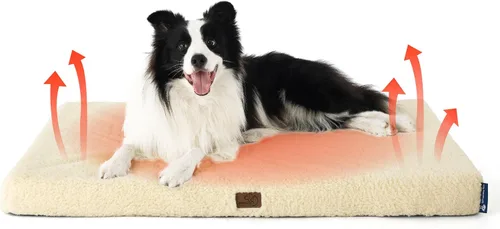 Vista 43 de Bedsure - Cama grande para perros para jaula - Camas planas y cómodas para mascotas con funda extraíble y lavable, alfombrilla ortopédica de espuma