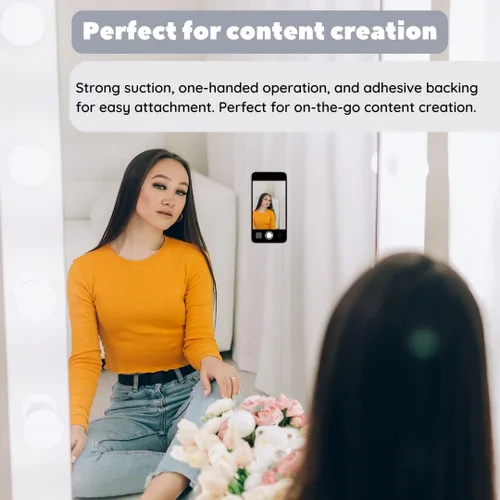 Vista 4 de Squid O - Funda adhesiva de silicona con succión para teléfono (compatible con iPhone y Android, accesorio móvil manos libres para selfies y videos)