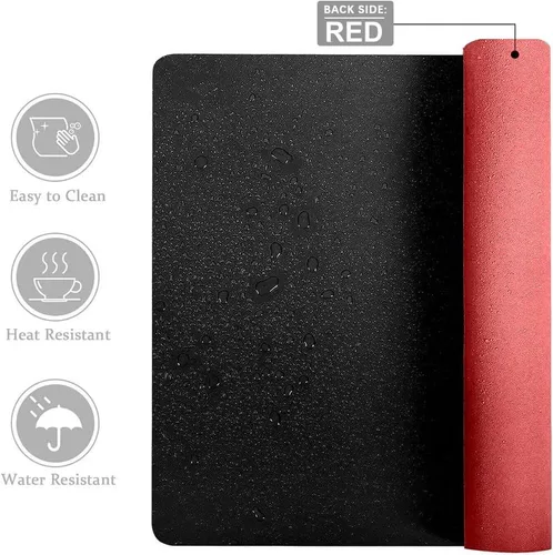 Vista 2 de Alfombrilla protectora de escritorio Alfombrilla de escritorio de piel sintética de doble cara, alfombrilla grande para mouse, antideslizante