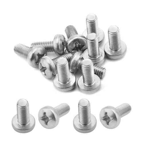 Vista 64 de MroMax 50 tornillos de máquina Phillips de cabeza plana M5 x 0.315 in, acero inoxidable 304 18-8, rosca completa, tornillos de cabeza cruzada gris