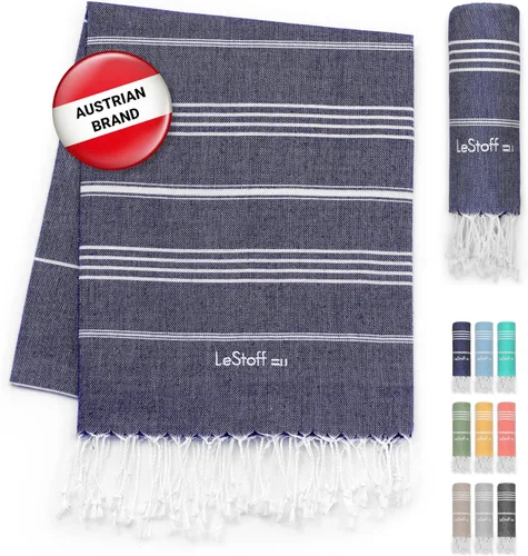 Vista 13 de LeStoff Toalla de playa turca 100% algodón orgánico prelavada de 38 x 71 pulgadas, suave, altamente absorbente, de secado rápido, playa, piscina