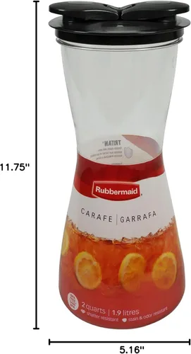 Vista 8 de Rubbermaid (1878491) jarra con tapa a prueba de fugas, 2 cuartos de galón.