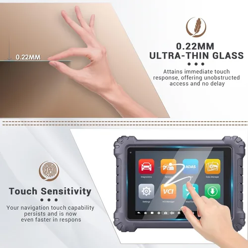 Vista 3 de YEE PIN Protector de pantalla compatible con Autel MS906 MAX Protector de pantalla de vidrio templado para Autel Elite/MS909C/MS909CEV 10.1 pulgadas