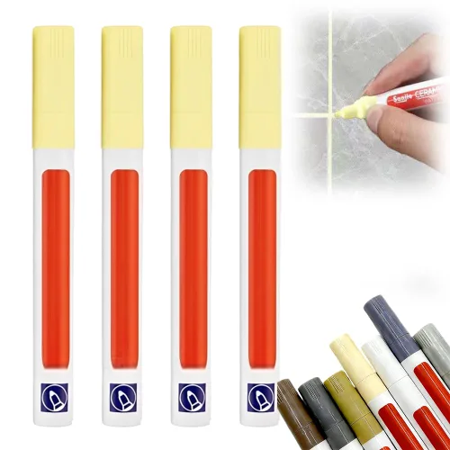 Vista 37 de Pluma de lechada de baldosas de cerámica, bolígrafo de pintura de lechada de cerámica impermeable para pisos, restauración de líneas de lechada