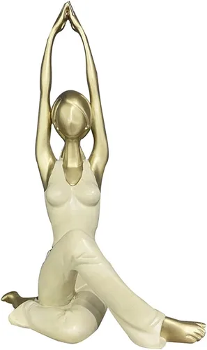 Figuras y estatuas de yoga para niña, escultura 3D de cara de vaca, figura de postura, adornos de decoración para el hogar, oficina, sala de