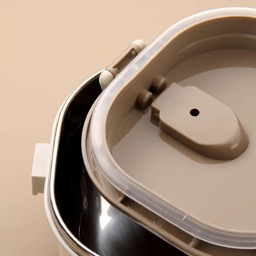 Vista 8 de Contenedor de alimentos aislado, lonchera térmica aislada, caja térmica de acero inoxidable con diseño sellado a prueba de fugas, apto