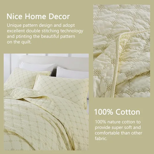 Vista 4 de Finlonte Juego de edredón tamaño King – Juego de edredón de algodón tamaño King, colcha acolchada ligera y suave, juego de ropa de cama de edredón