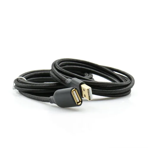 Vista 8 de OKRAY - Cable de extensión USB, paquete de 2 cables de extensión USB 2.0 de nailon trenzado de 6 pies tipo A, macho a hembra, con conector chapado