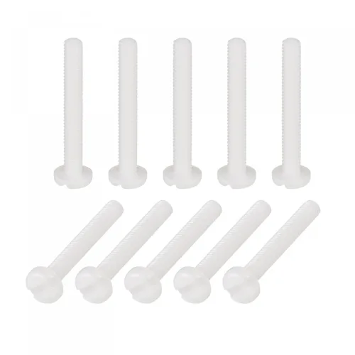 Vista 6 de uxcell Tornillos de máquina de nailon, pernos de sujeción de cabeza ranurada M2x4mm para electrónica, comunicaciones, equipos, 50