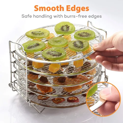 Vista 5 de SICHEER - Estante deshidratador de acero inoxidable, accesorios compatible con tapa de freidora de aire Instant Pot Crisp de 5.7 litros
