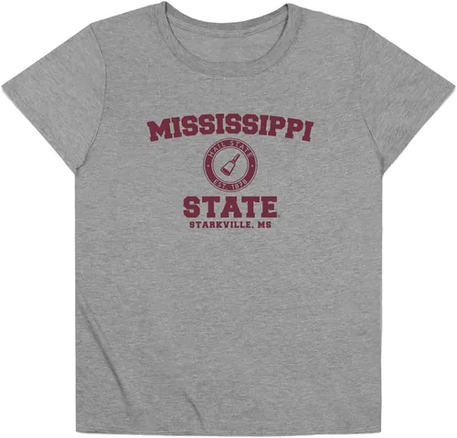 Vista 210 de Colección oficial de camisetas sueltas con logotipo de círculo envejecido universitario para mujer, jaspeado atlético