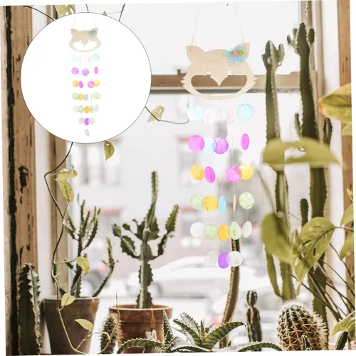 Vista 8 de Outdoor indoor bell Wind Chime,Shell Wind Chimes Pendant Hand Decor Outdoor Hanging Decor Adornos para Spiral Capiz Wind Chime Crystal Windchime