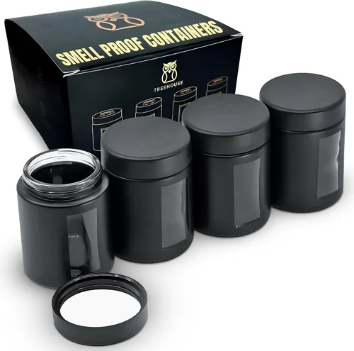 Vista 11 de Treehouse Recipientes a prueba de olores (4.1 fl oz), tarros con tapas herméticas para hierbas, especias, café y té, tarros de almacenamiento