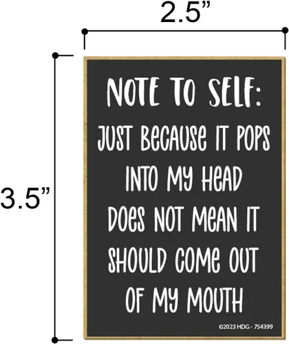 Vista 2 de Honey Dew Gifts, Note to Self Just Because It Pops Into My Head Does Not Mean, 2.5 pulgadas x 3.5 pulgadas, fabricado en EE. UU., Imanes