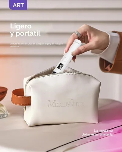 Vista 6 de MelodySusie Luz UV de mano para uñas de gel con soporte, mini lámpara de uñas inalámbrica portátil con pantalla LCD, cubierta protectora de ojos