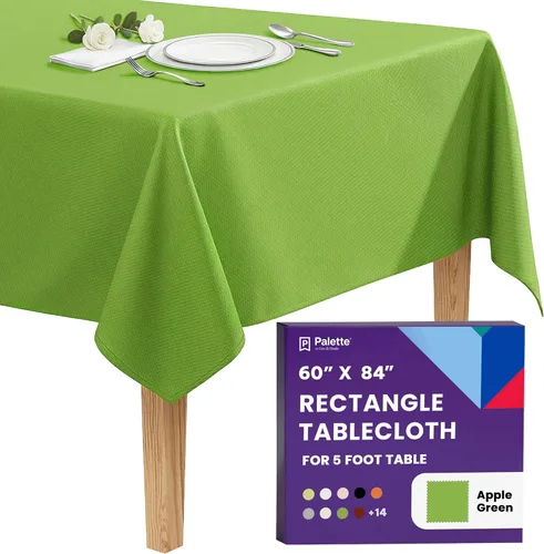 Gee Di Moda - Mantel rectangular de 60 x 84 pulgadas – Mantel rectangular de poliéster lavable para mesa de 5 pies