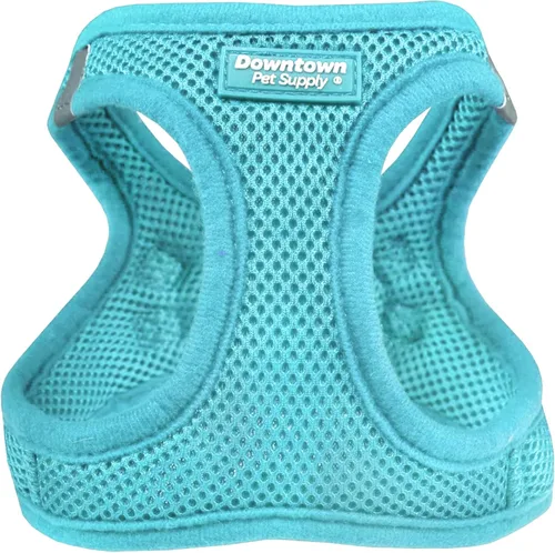 Vista 34 de Downtown Pet Supply Arnés para perro con taza de té para perros y gatos, sin tirones, talla XXS, amarillo atómico, arnés ajustable con tela de malla