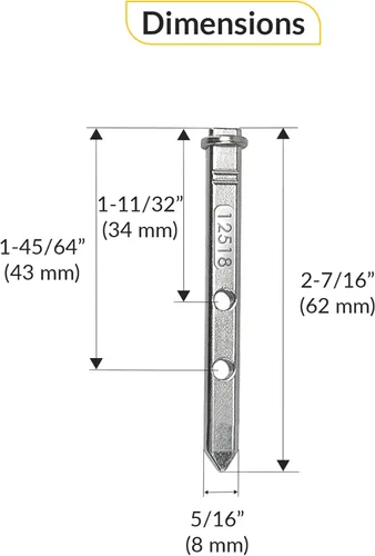 Vista 2 de Brixwell 85-864-XCP5 Pieza de repuesto para ventana de barra pivotante, construcción de fundición a presión, 2-716 pulgadas de largo, 516 pulgadas