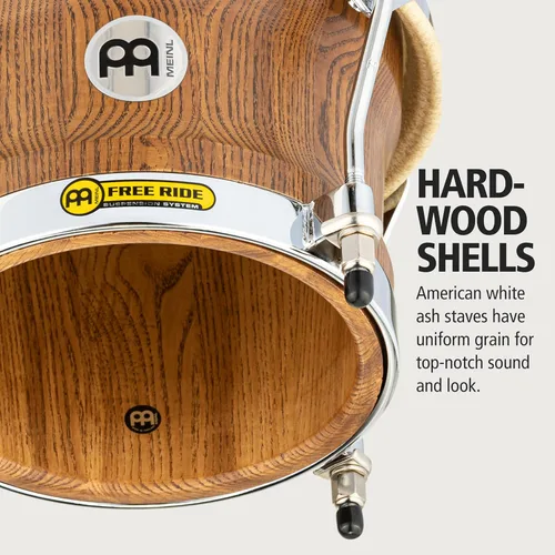 Vista 2 de Meinl Percussion WB500ZFA-M Free Ride Series Woodcraft Bongos, Zebra Acabado Ash - Mate