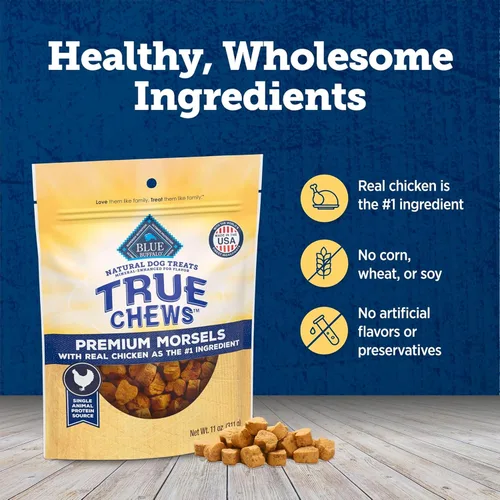Vista 7 de Blue Buffalo True Chews - Mordiscos Premium Naturales para Perros, Receta de Pollo, Bolsa de 11 onzas