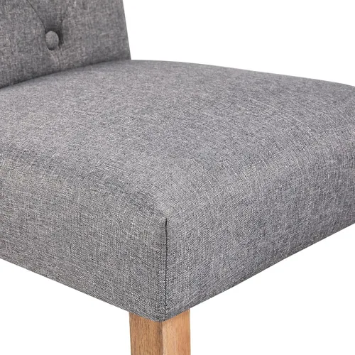Vista 8 de Yaheetech Juego de 4 sillas de comedor tapizadas de tela con botones y patas de madera maciza para el hogar, restaurante, comedor, gris oscuro