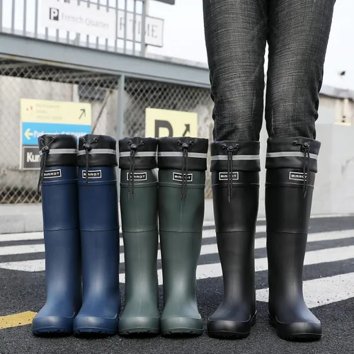 Vista 8 de YUHITYGZGS Botas de lluvia para hombre, botas de goma impermeables, botas de lluvia para hombre, botas de jardín, cómodas, ligeras, botas de lluvia