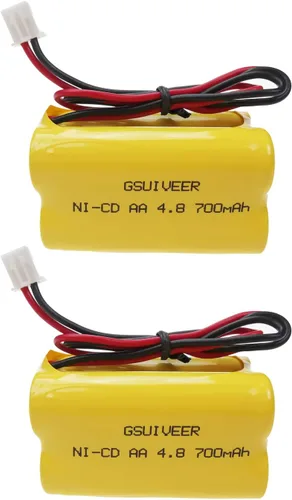 Vista 2 de BL93NC487 BL93NC484 BAA48R Ni-Cd 4.8V 700mAh Señal de salida Luz de emergencia Reemplazo de batería (paquete de 2)