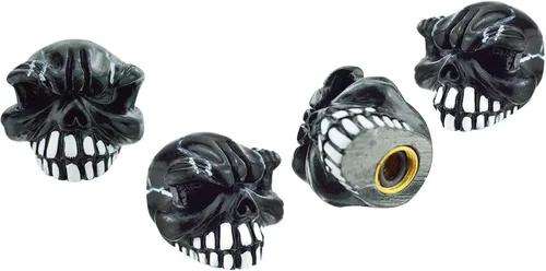 Vista 5 de Lunsom Tapones de vástago de válvula de rueda de cráneo, tapa de llanta de polvo, tapas de vástago en forma de hueso, accesorios de presión