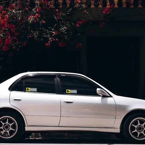 Vista 5 de 4 calcomanías de grabación de audio y video para ventana de automóvil, calcomanías de grabación de cámara de automóvil para viajes compartidos